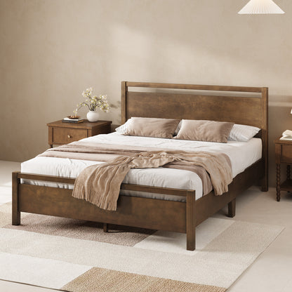 Void Solid Wood Bed Amerlife Full / Dark Brown