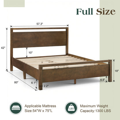 Void Solid Wood Bed Amerlife Full / Dark Brown