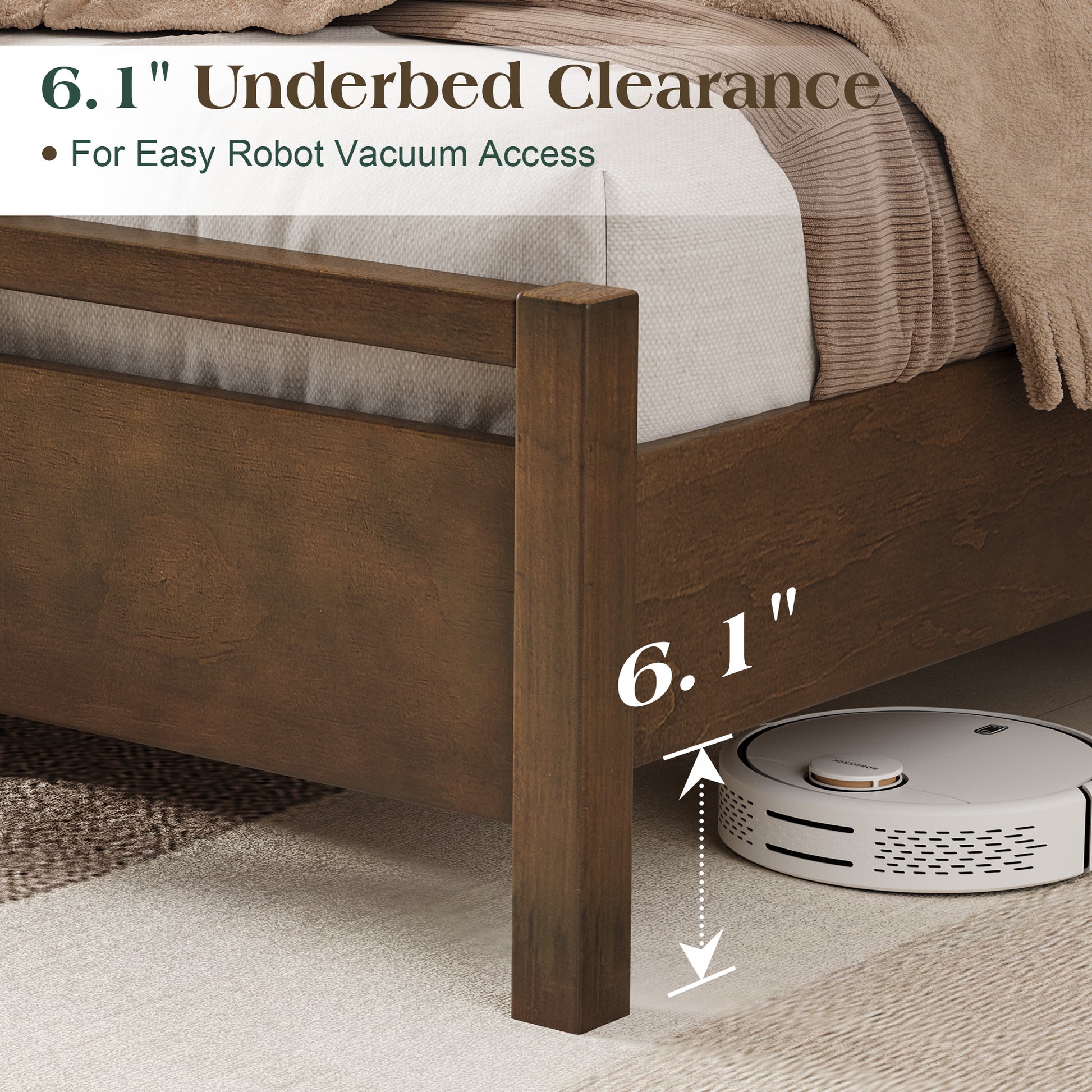 Void Solid Wood Bed Amerlife Full / Dark Brown
