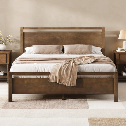 Void Solid Wood Bed Amerlife King / Dark Brown