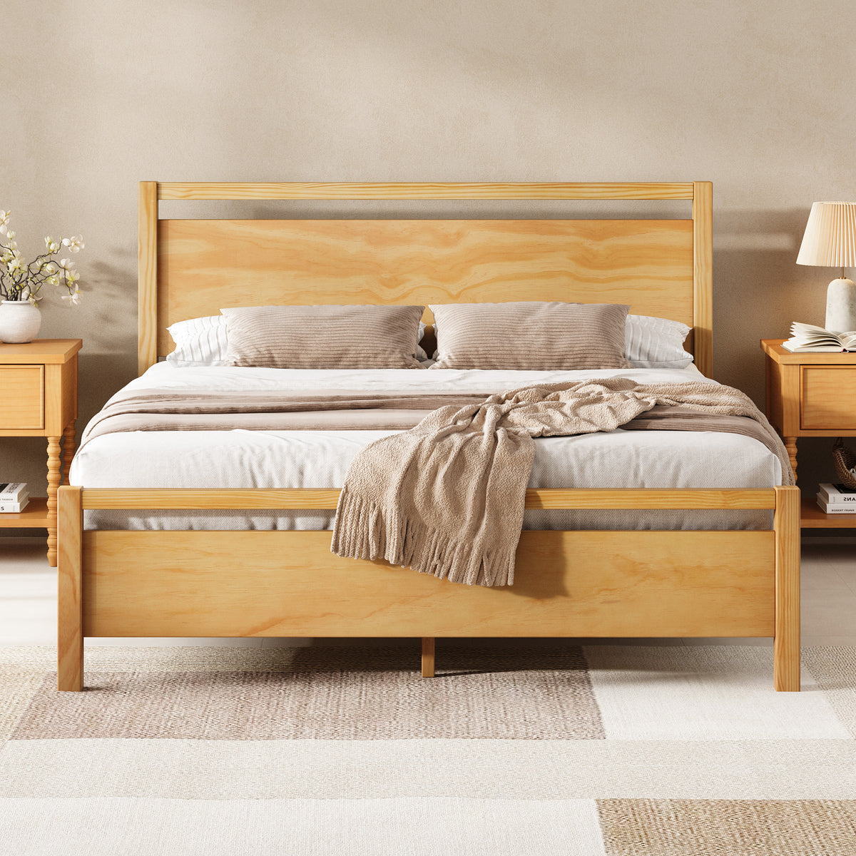 Void Solid Wood Bed Amerlife King / Natural