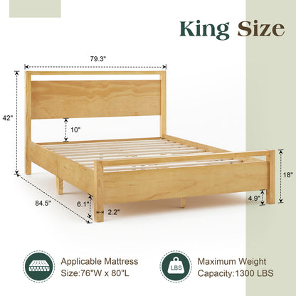 Void Solid Wood Bed Amerlife King / Natural