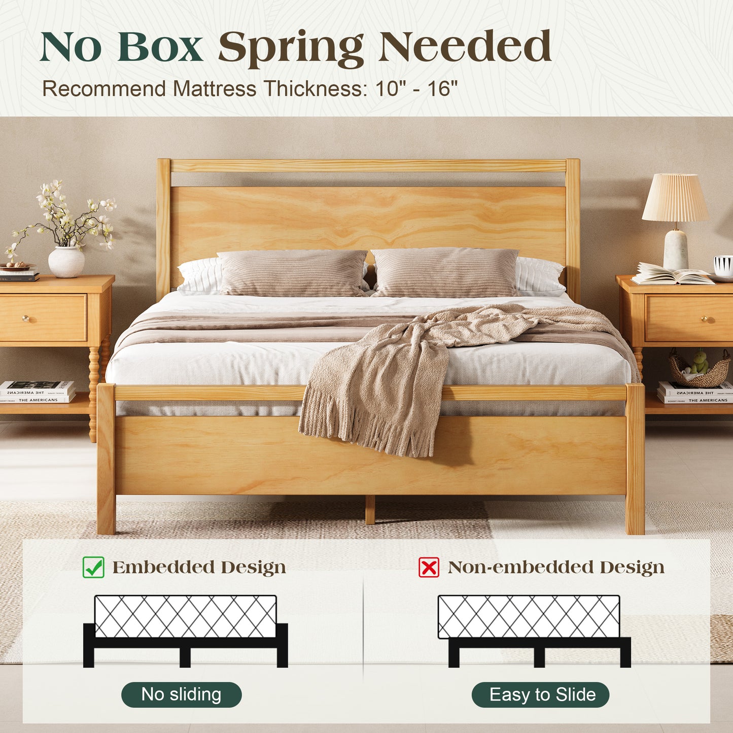 Void Solid Wood Bed Amerlife King / Natural