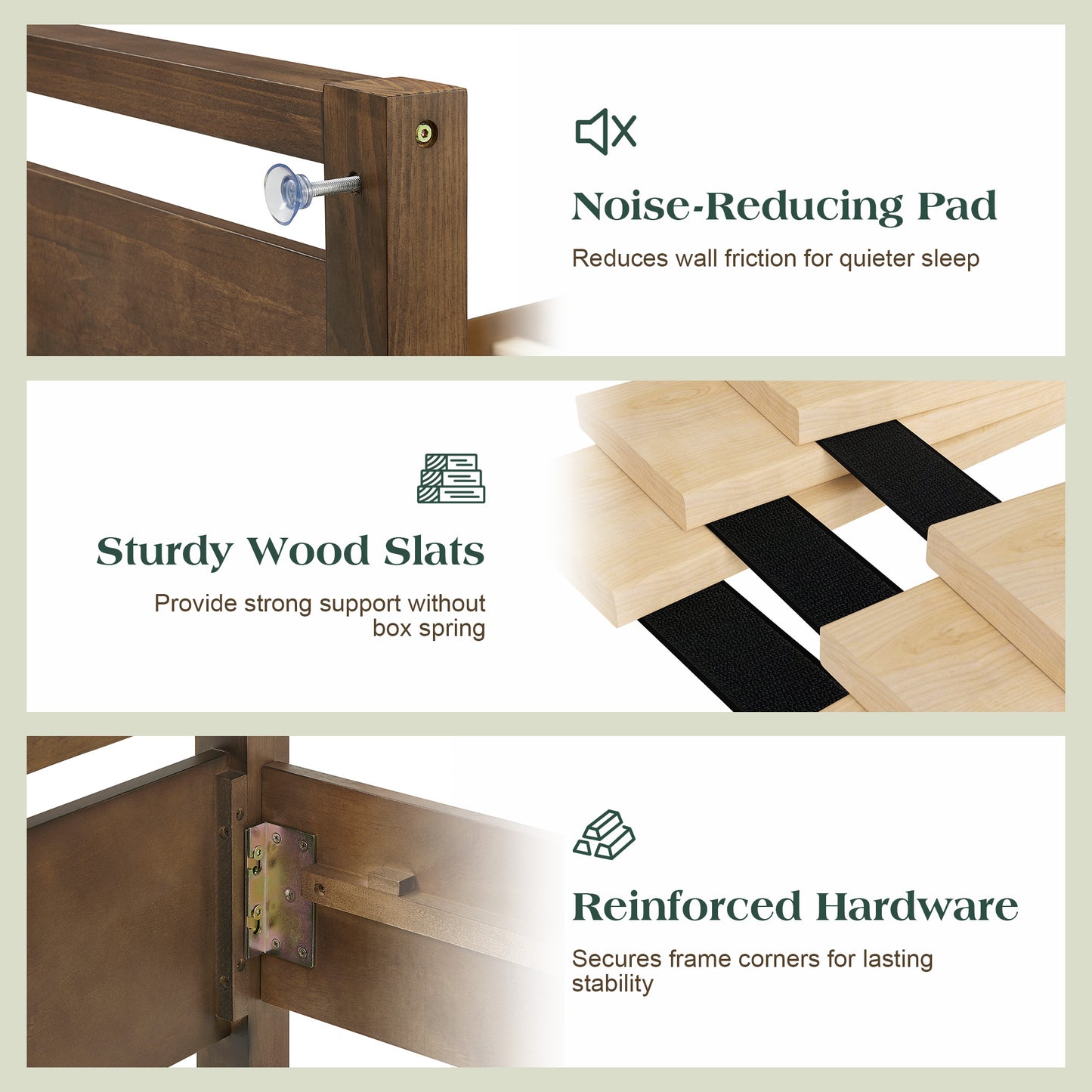 Void Solid Wood Bed Amerlife Queen / Dark Brown