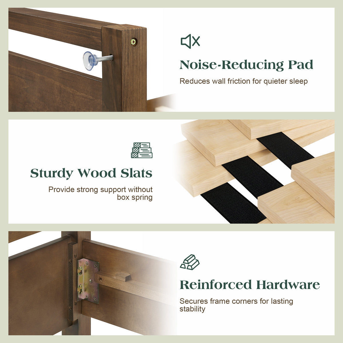 Void Solid Wood Bed Amerlife Queen / Dark Brown