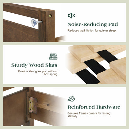 Void Solid Wood Bed Amerlife Queen / Dark Brown