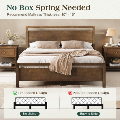 Void Solid Wood Bed Amerlife Queen / Dark Brown
