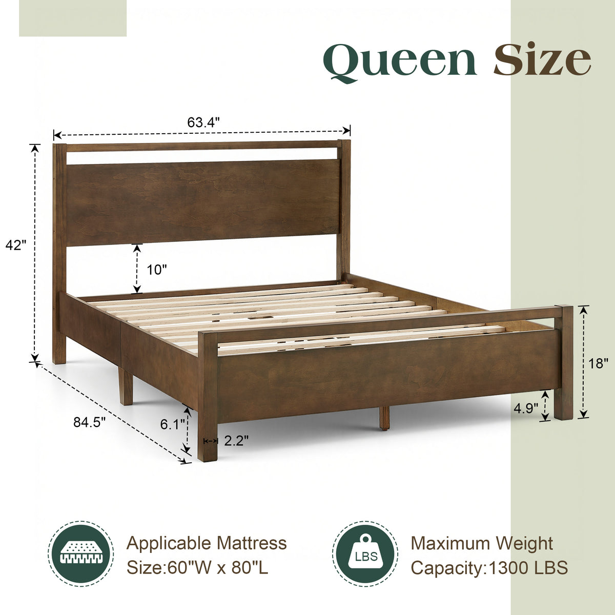Void Solid Wood Bed Amerlife Queen / Dark Brown