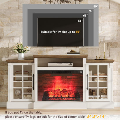 Everwood 70" Fireplace TV Stand Amerlife White