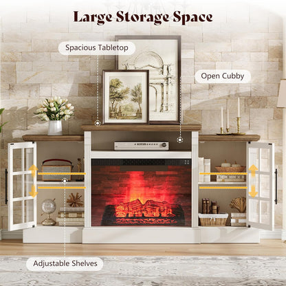 Everwood 70" Fireplace TV Stand Amerlife White