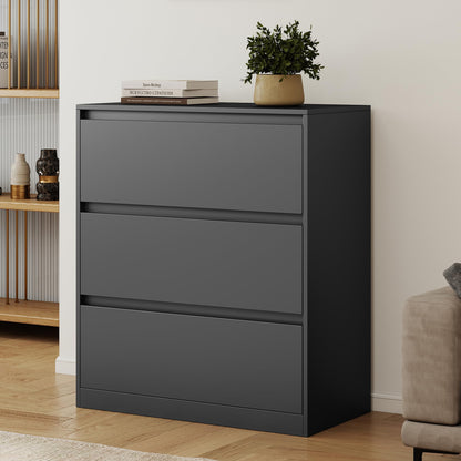 Amerlife Modular Glass Display Cabinet-3-Drawer Cabinet-Black
