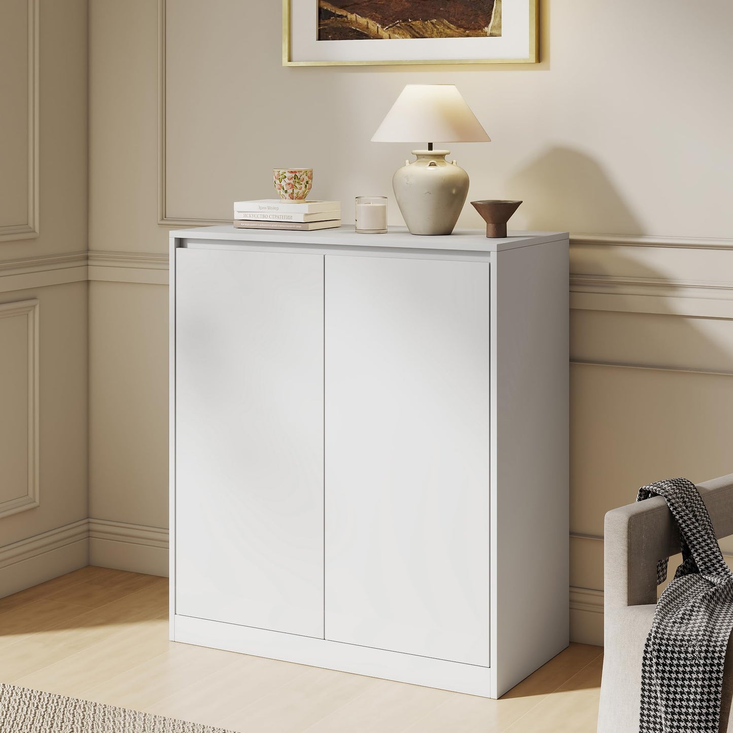 Amerlife Modular Glass Display Cabinet-2-Door Cabinet-White