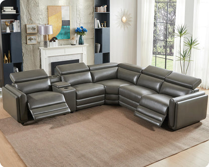 Vesper Dual Power Electric Reclining Sofa-Dark Grey
