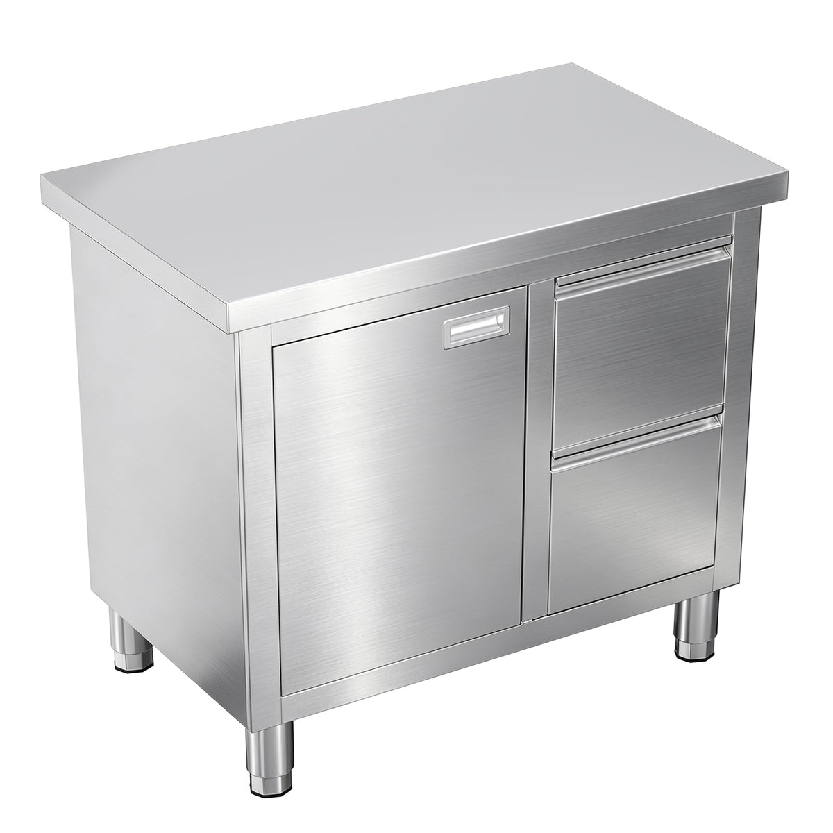 Stainless Steel Work Table with Cabinet & Drawers-24" x 36" x 34" - Work Table with Cabinet & Drawer