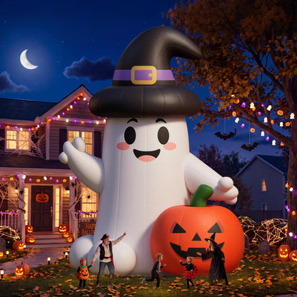 Giant Halloween Inflatable Ghost & Pumpkin-Ghost & Pumpkin Combo-26.2 FT