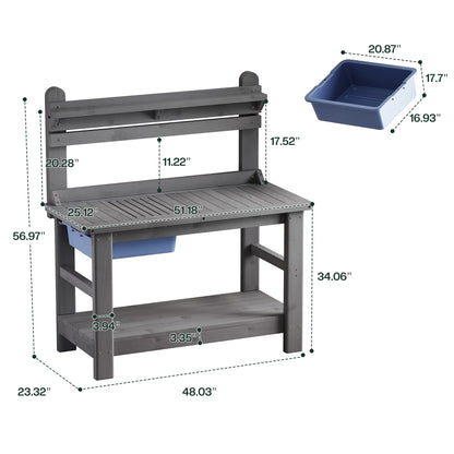Coop Outdoor Solid Wood Potting Bench-Gray