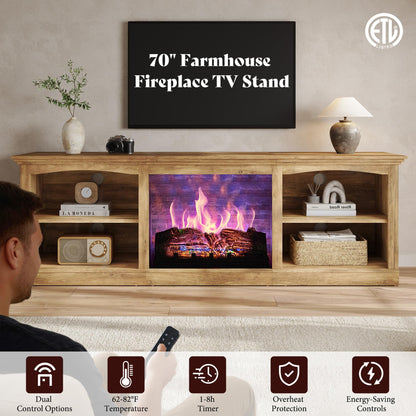 Nexis Farmhouse 70" Fireplace TV Stand