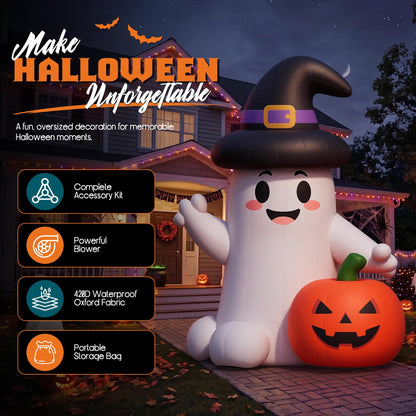 Giant Halloween Inflatable Ghost & Pumpkin-Ghost & Pumpkin Combo-19.7 FT
