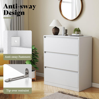 Amerlife Modular Glass Display Cabinet-3-Drawer Cabinet-White