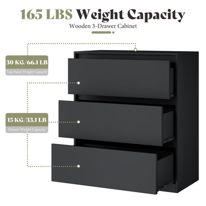 Amerlife Modular Glass Display Cabinet-3-Drawer Cabinet-Black