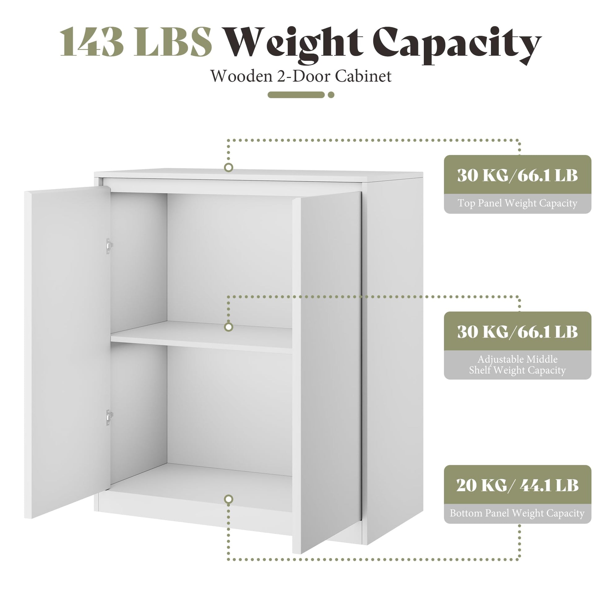 Amerlife Modular Glass Display Cabinet-2-Door Cabinet-White