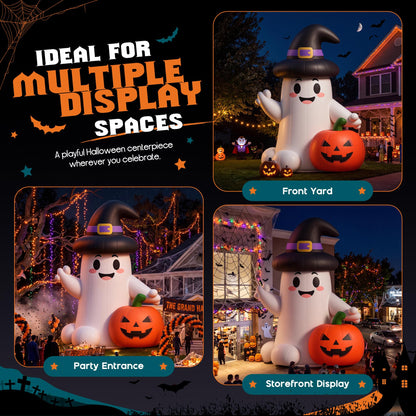 Giant Halloween Inflatable Ghost & Pumpkin-Ghost & Pumpkin Combo-19.7 FT