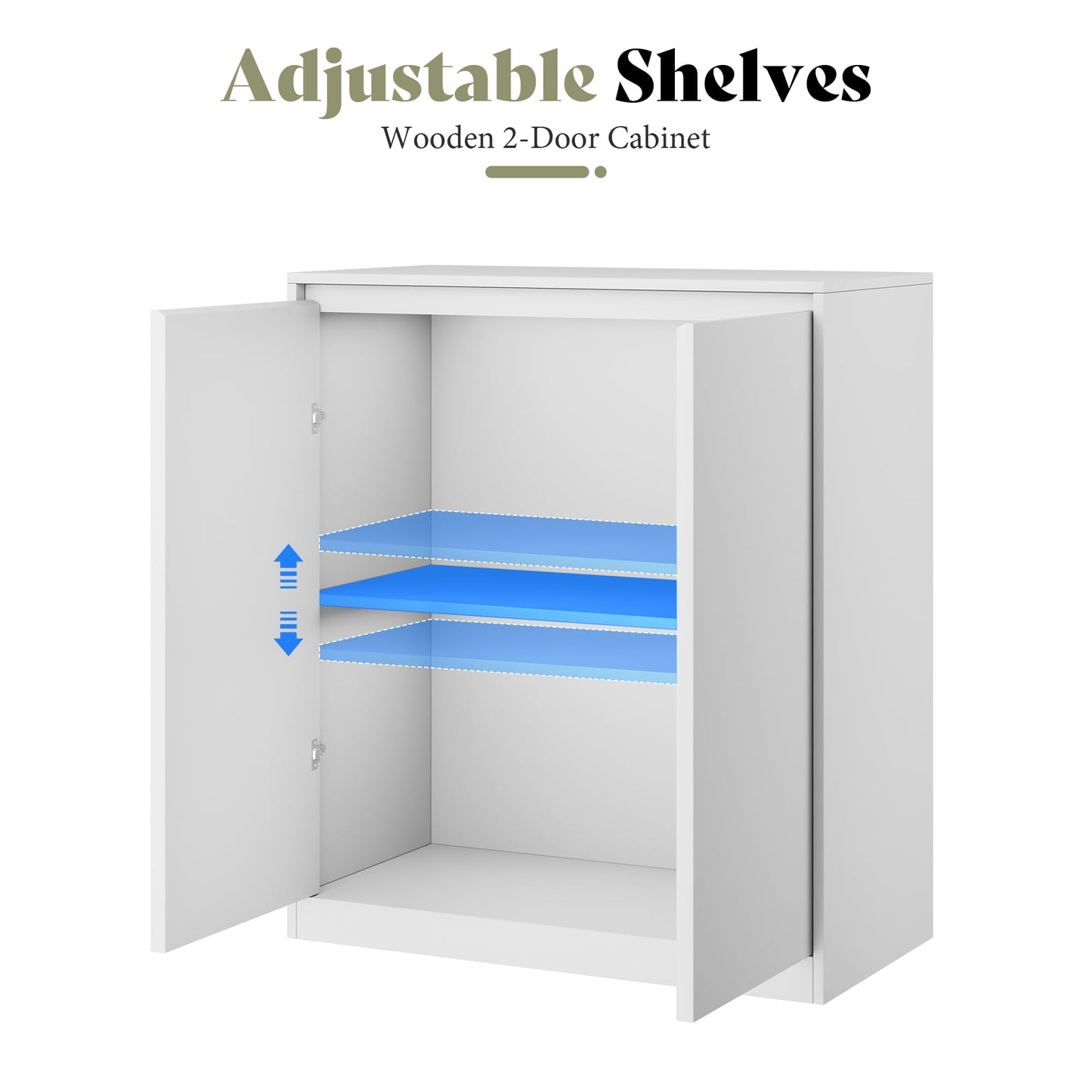 Amerlife Modular Glass Display Cabinet-2-Door Cabinet-White