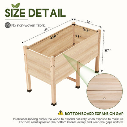 Cultiva Solid Fir Wood Raised Garden Bed-4*2FT