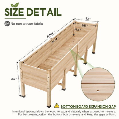 Cultiva Solid Fir Wood Raised Garden Bed-7*2FT