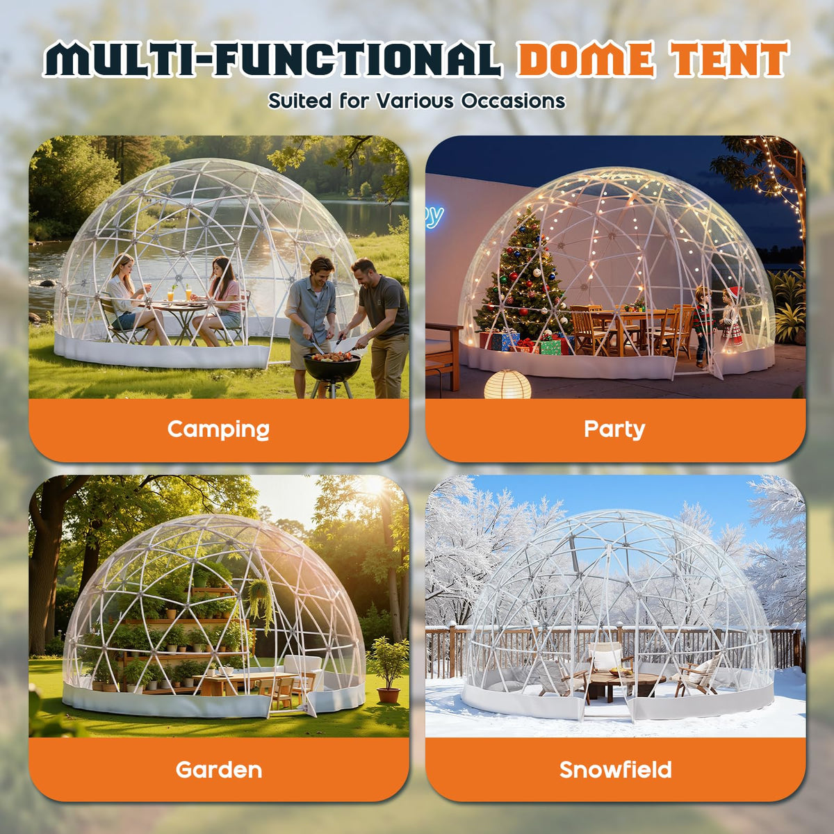 Clear Outdoor Garden Dome Tent-15FT