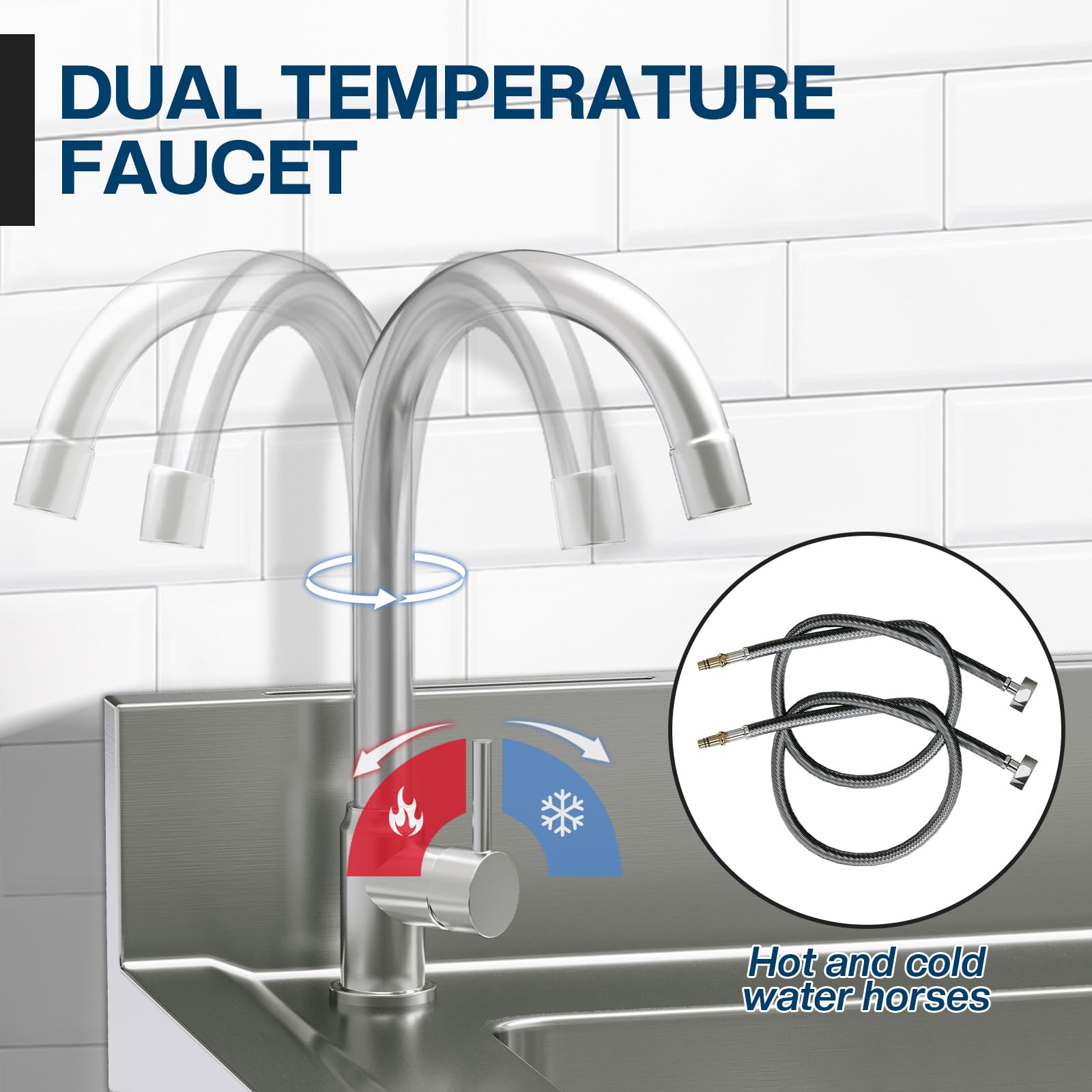 Plinth Stainless Steel Utility Sink with Faucet & Storage-Single Bowl with Wall Rack