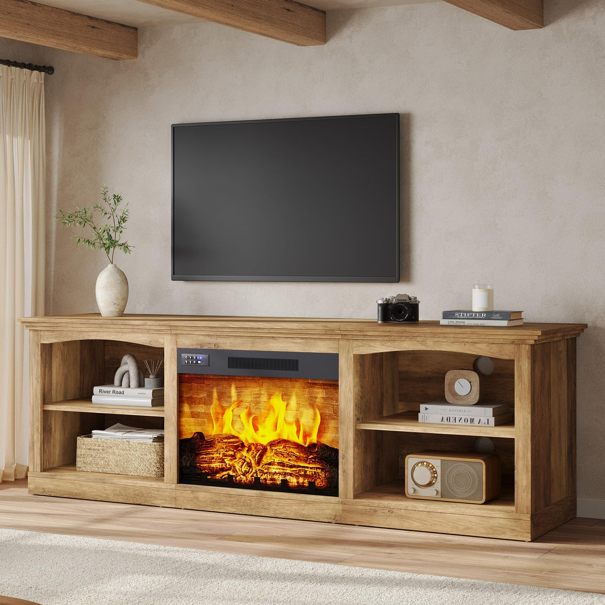 Nexis Farmhouse 70" Fireplace TV Stand