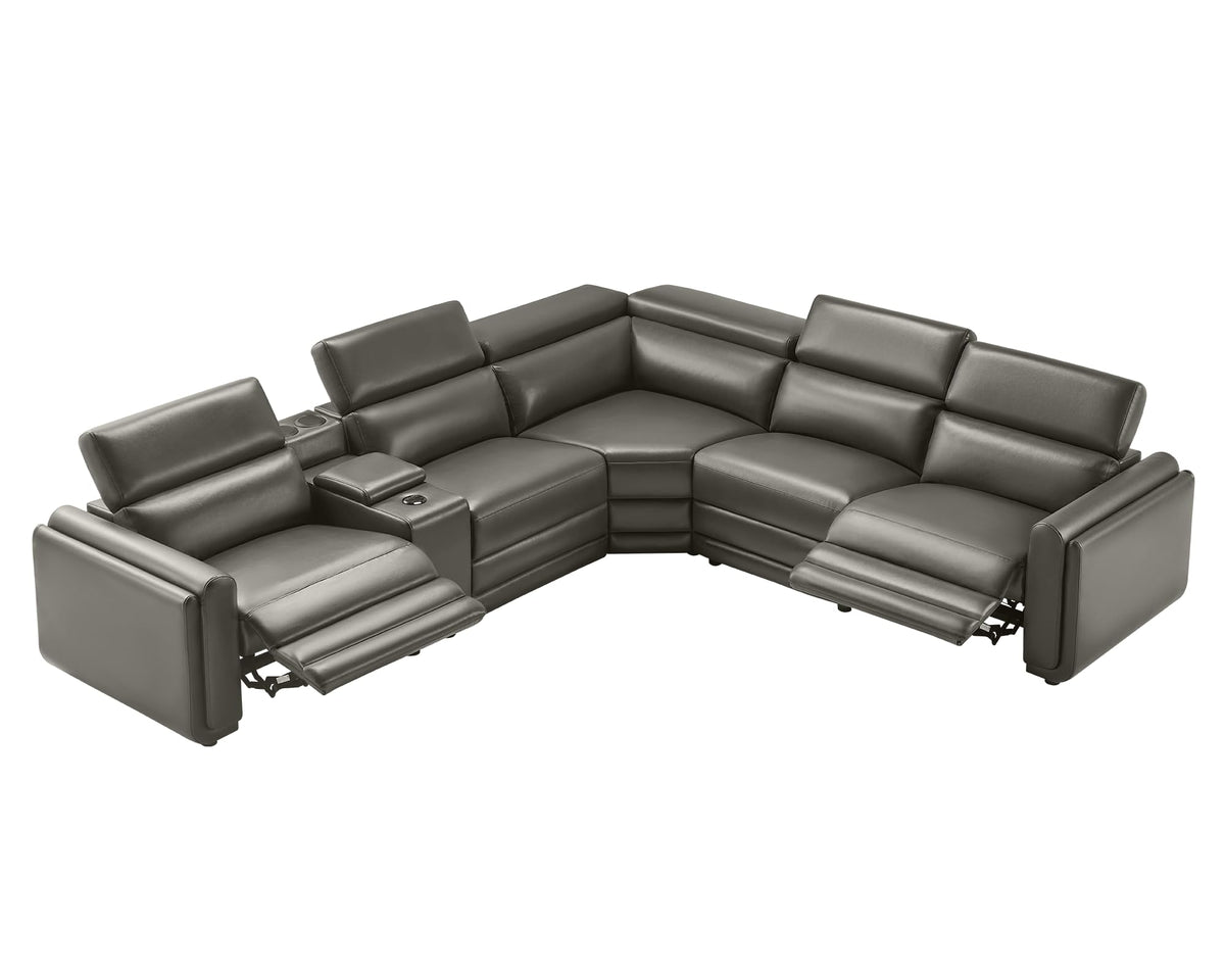 Vesper Dual Power Electric Reclining Sofa-Dark Grey