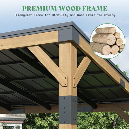 Outdoor Cooking Pavilion with Bar Shelf-10x14ft-Brown