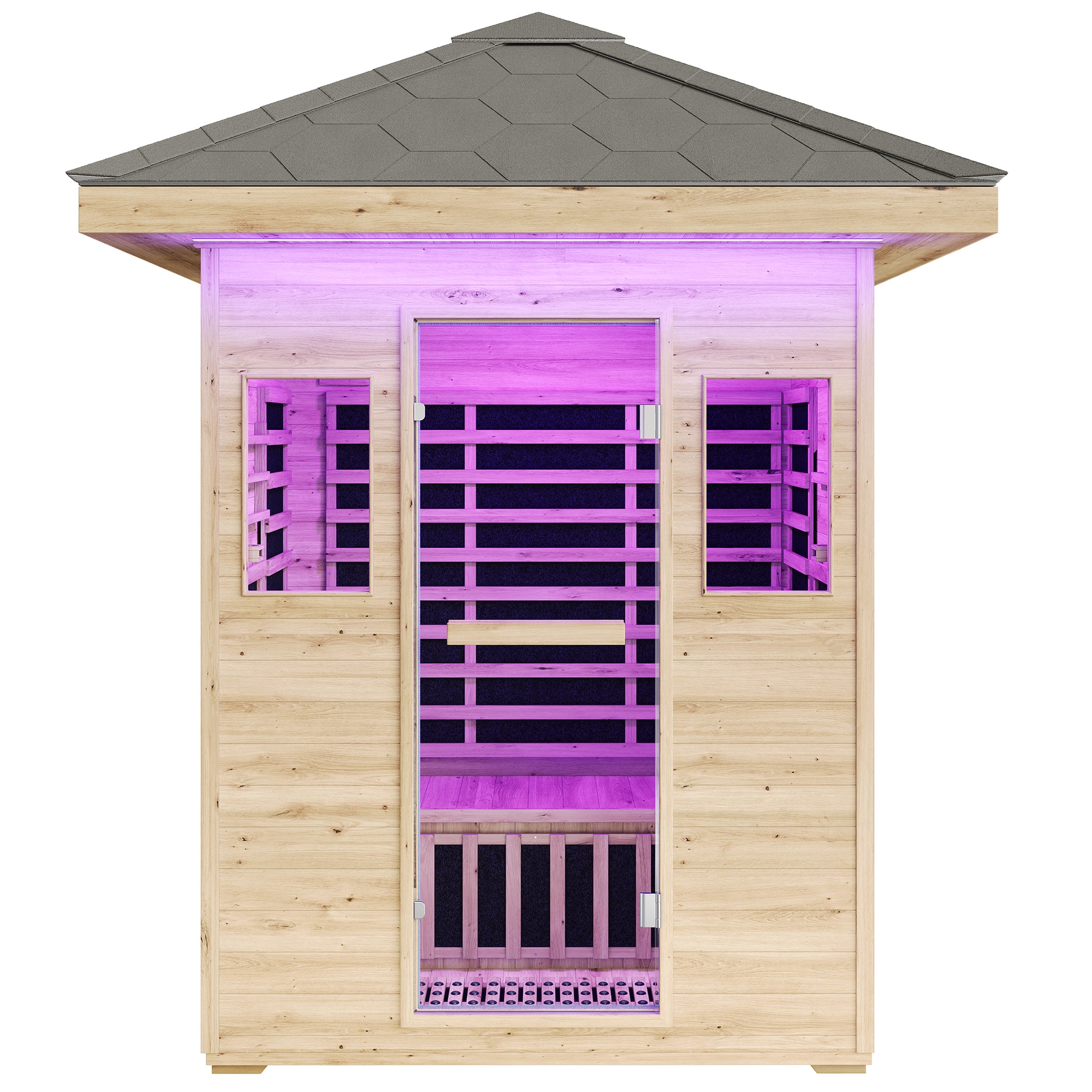 Low EMF Infrared Saunas for Home Amerlife Outdoor 3-Person 60.2*43.3*98.4 Inch 