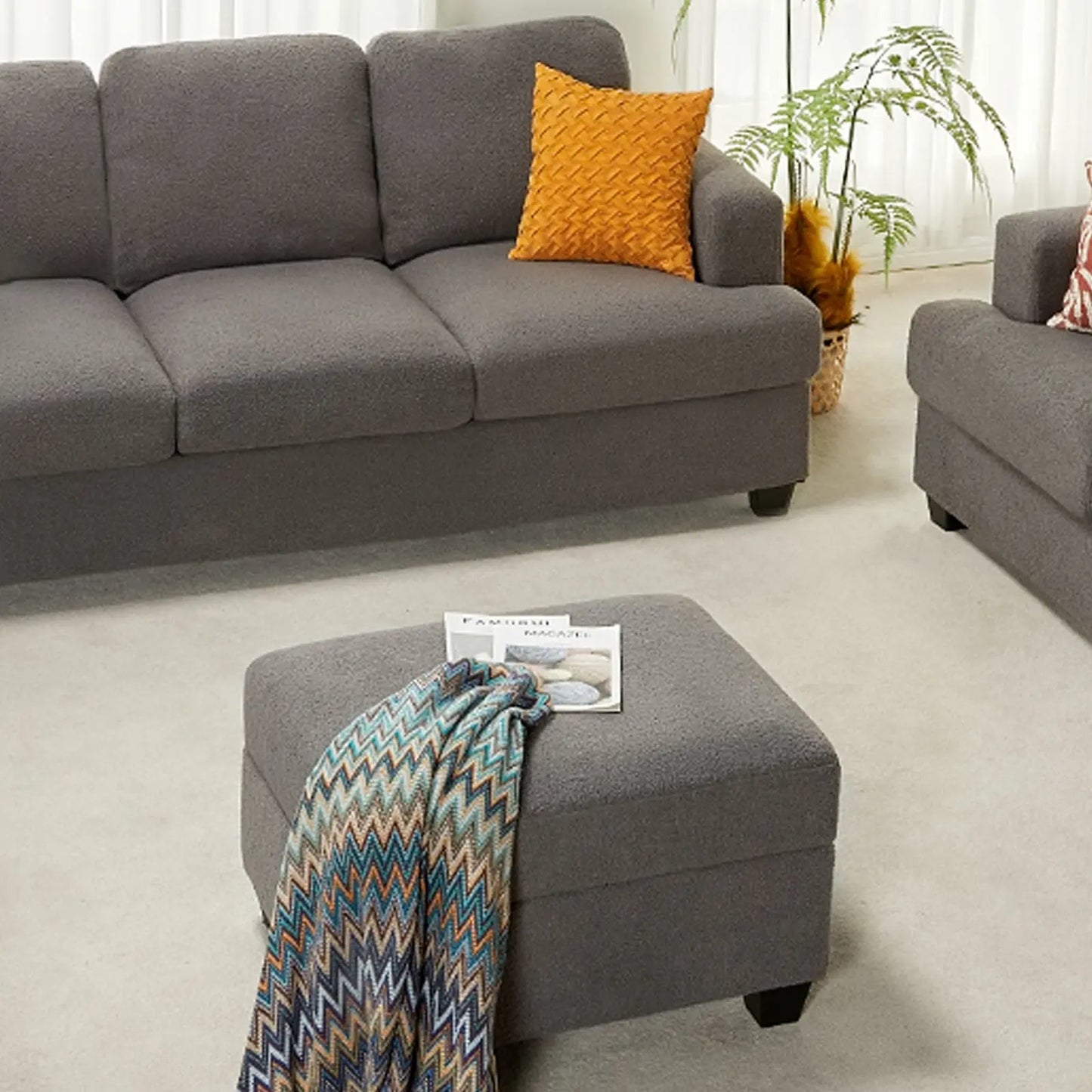 Grey Bouclé