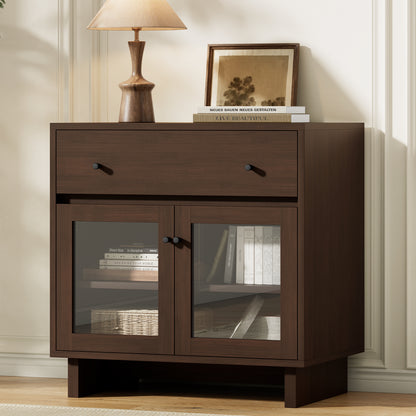 MKG002 Modular Storage Cabinet-1pc-B-walnut