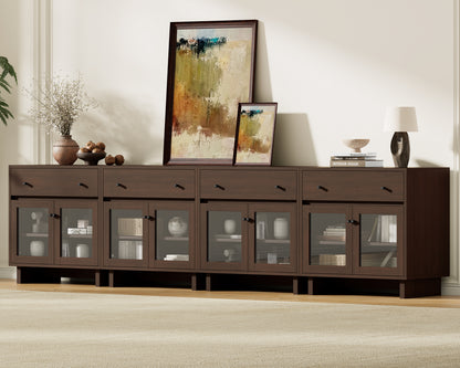 MKG002 Modular Storage Cabinet-4pc-B-walnut